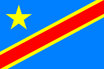 Flaga Demokratycznej Republiki Konga.