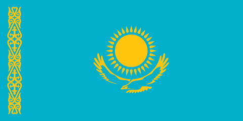 Flaga Kazachstanu.