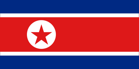 Flaga Koreańskiej Republiki Ludowo-Demokratycznej (KRLD).