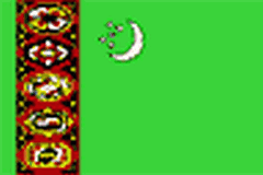 Flaga Turkmenistanu.