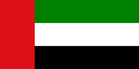 Flaga Zjednoczonych Emiratów Arabskich (ZEA).