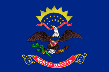 Flaga stanu Dakota Północna (USA).