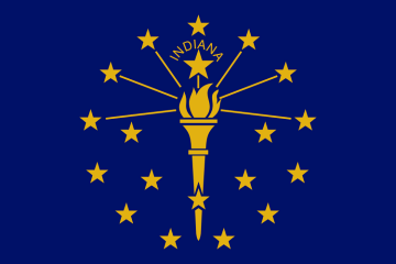 Flaga stanu Indiana (USA).