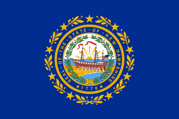 Flaga stanu New Hampshire (USA).