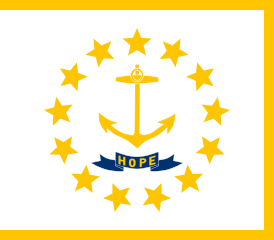 Flaga stanu Rhode Island (USA).