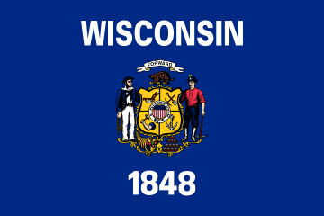 Flaga stanu Wisconsin (USA).